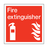 Fire Extinguisher Square Safety Sticker | Safety-Label.co.uk