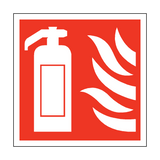Fire Extinguisher Square Sticker | Safety-Label.co.uk