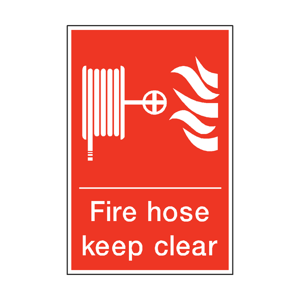 Fire Hose Keep Clear Sticker | Safety-Label.co.uk