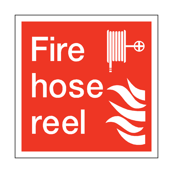 Fire Hose Reel Square Sticker | Safety-Label.co.uk