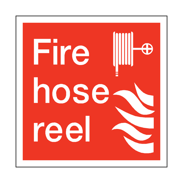 Hose Sticker Fire Hose Reel Square Sticker | Safety-Label.co.uk