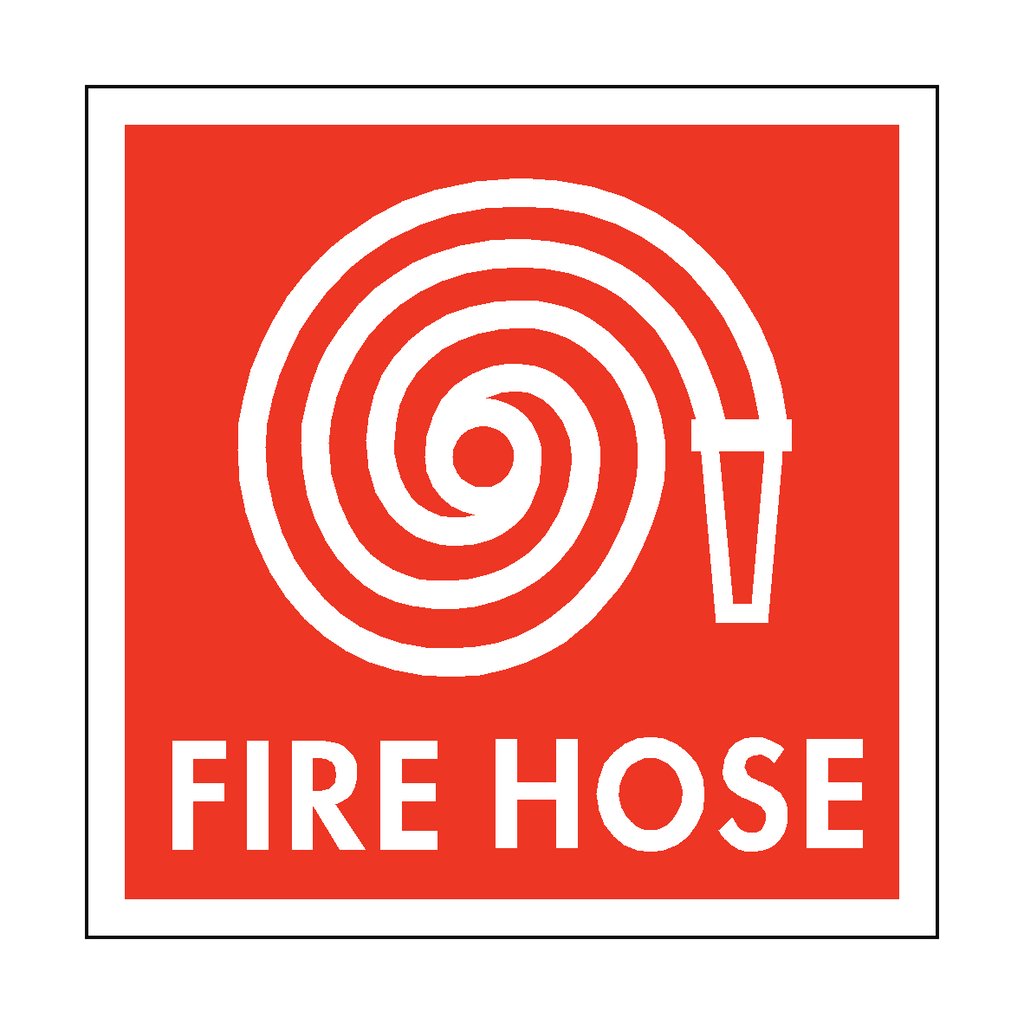 Fire Hose Symbol Safety Sticker | Safety-Label.co.uk