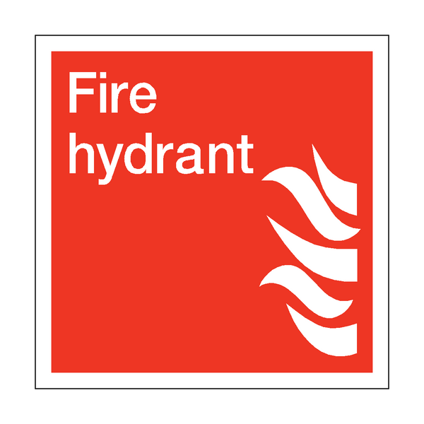 Fire Hydrant Square Sticker | Safety-Label.co.uk