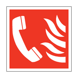 Fire Phone Symbol Safety Sticker | Safety-Label.co.uk