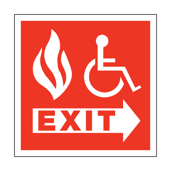 Fire Safety Exit Disabled Sticker | Safety-Label.co.uk