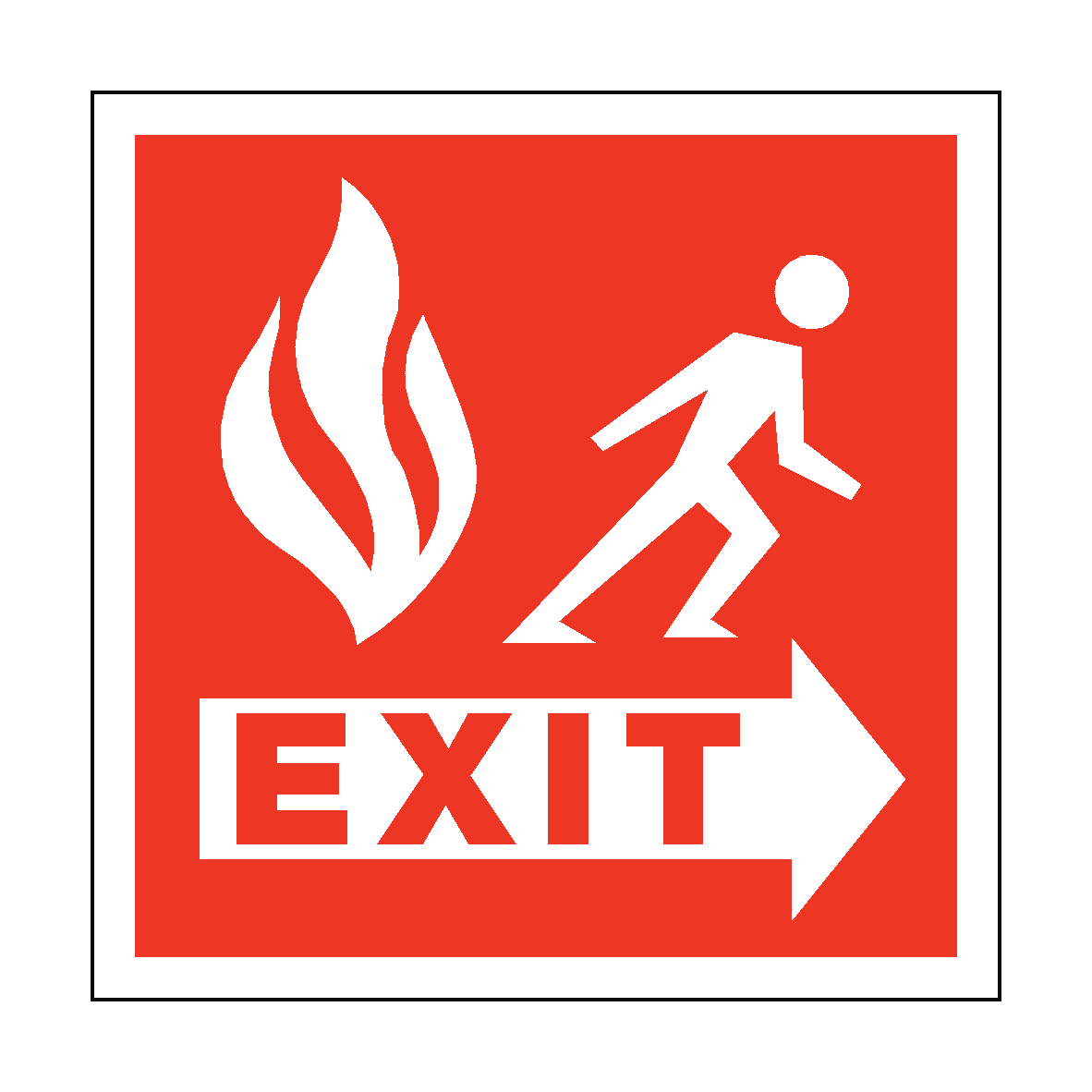 Fire Safety Exit Square Sticker | Safety-Label.co.uk