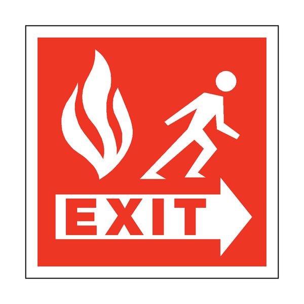 Fire Safety Exit Square Sticker | Safety-Label.co.uk