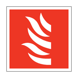 Fire Symbol Square Sticker | Safety-Label.co.uk