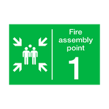 Fire Assembly Point One Sticker | Safety-Label.co.uk