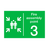 Fire Assembly Point Three Sticker | Safety-Label.co.uk