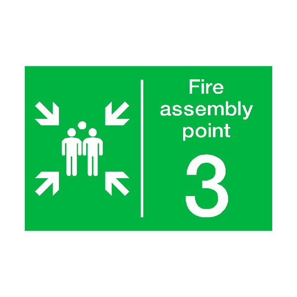 Fire Assembly Point Three Sticker | Safety-Label.co.uk