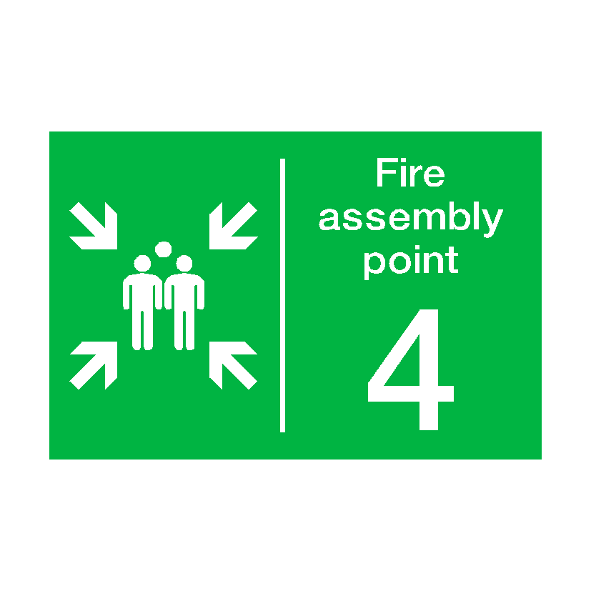 Fire Assembly Point Four Sticker | Safety-Label.co.uk