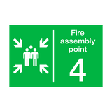 Fire Assembly Point Four Sticker | Safety-Label.co.uk