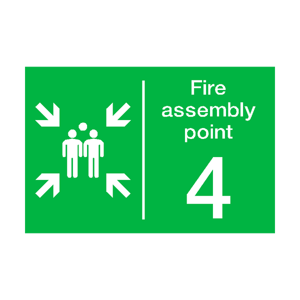 Fire Assembly Point Four Sticker | Safety-Label.co.uk