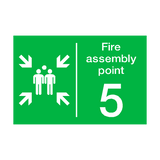 Fire Assembly Point Five Sticker | Safety-Label.co.uk
