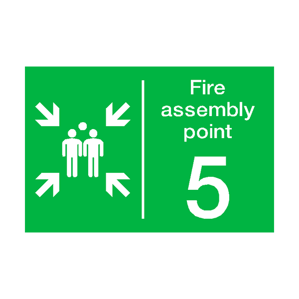 Fire Assembly Point Five Sticker | Safety-Label.co.uk