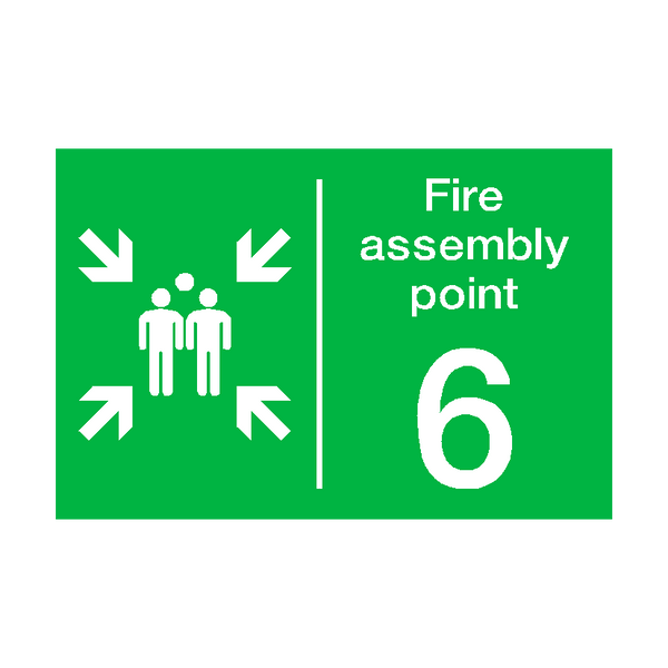 Fire Assembly Point Six Sticker | Safety-Label.co.uk