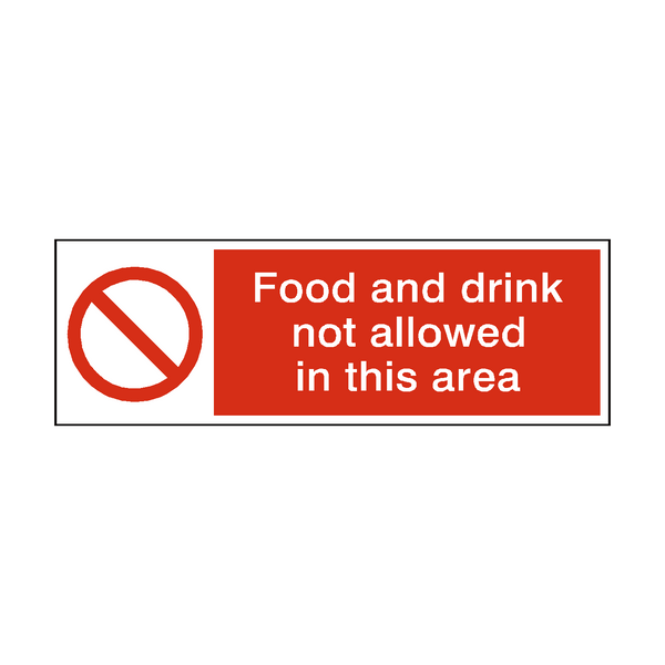 Food And Drink Not Allowed Hygiene Sign | Safety-Label.co.uk