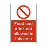 Food And Drink Not Allowed Sign | Safety-Label.co.uk