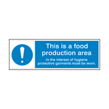 Food Production Area Hygiene Sign | Safety-Label.co.uk