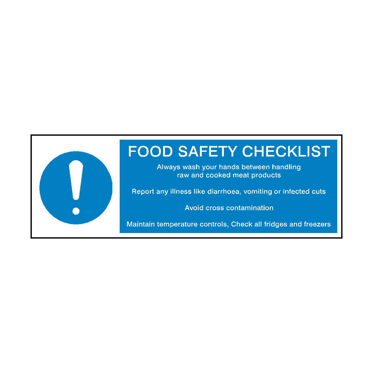 Food Safety Checklist Hygiene Sign | Safety-Label.co.uk