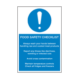 Food Safety Checklist Sign | Safety-Label.co.uk