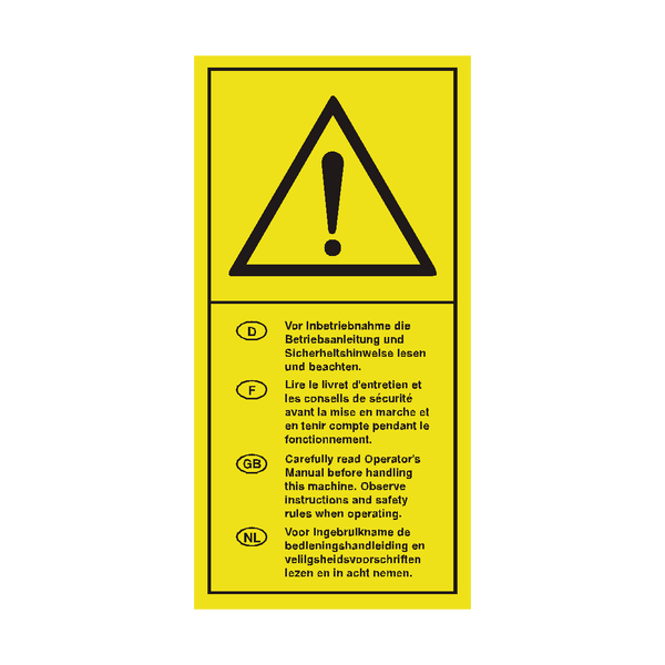 For Language Read Manual Sticker | Safety-Label.co.uk