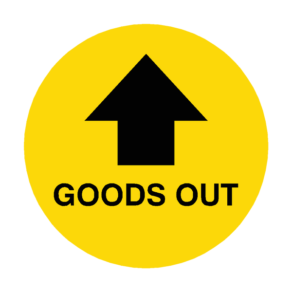 Goods Out Arrow Floor Sticker | Safety-Label.co.uk