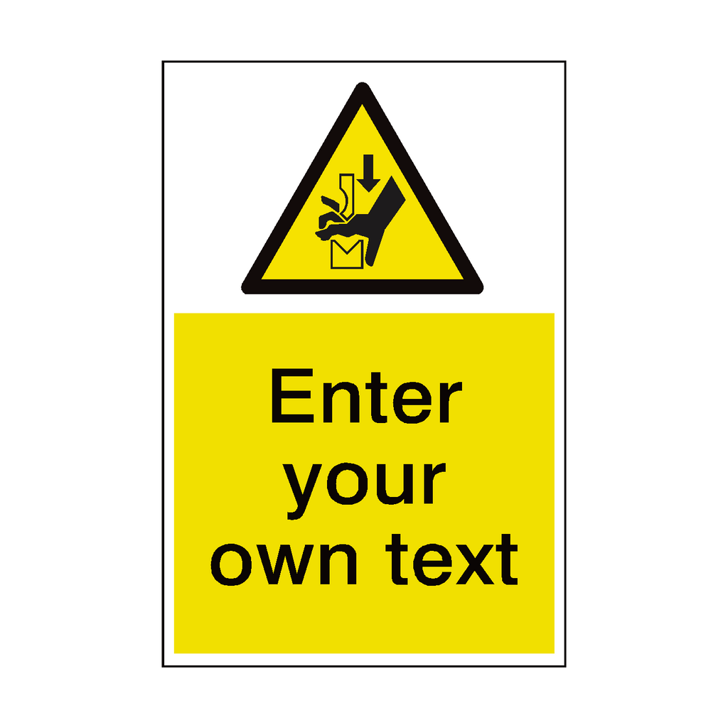 Hand Crush In Press Hazard Custom Hazard Sticker | Safety-Label.co.uk