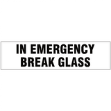 In Emergency Break Glass Vehicle Sticker | Safety-Label.co.uk