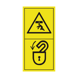 Insert Safety Lock Before Getting In Hazardous Area Sticker | Safety-Label.co.uk
