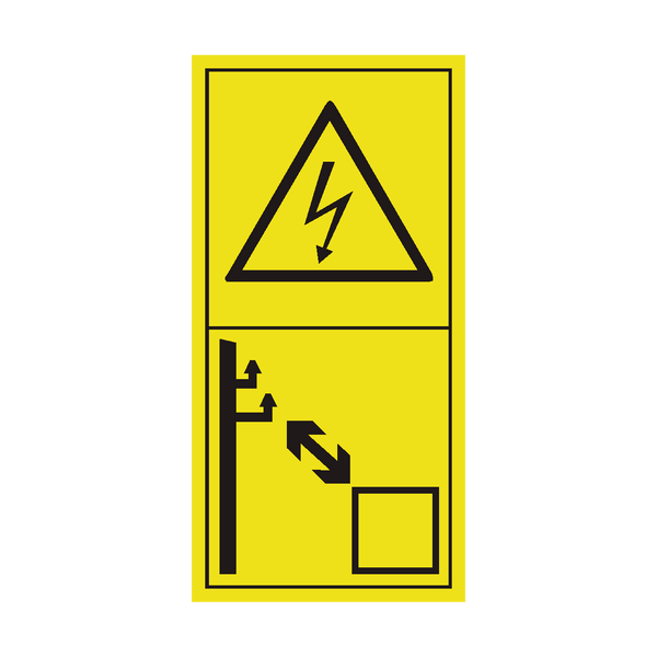 Keep Sufficient Distance Away From Electrical Power Lines Sticker | Safety-Label.co.uk