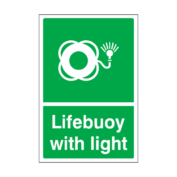 Lifebuoy With Light Sign | Safety-Label.co.uk