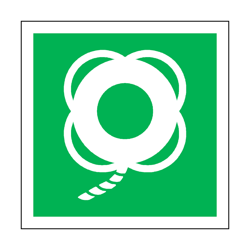 Lifebuoy With Line Label | Safety-Label.co.uk