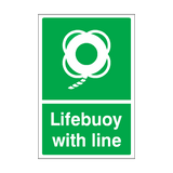 Lifebuoy With Line Sticker | Safety-Label.co.uk