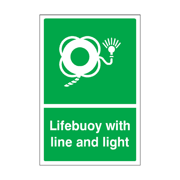 Lifebuoy With Line & Light Sticker | Safety-Label.co.uk