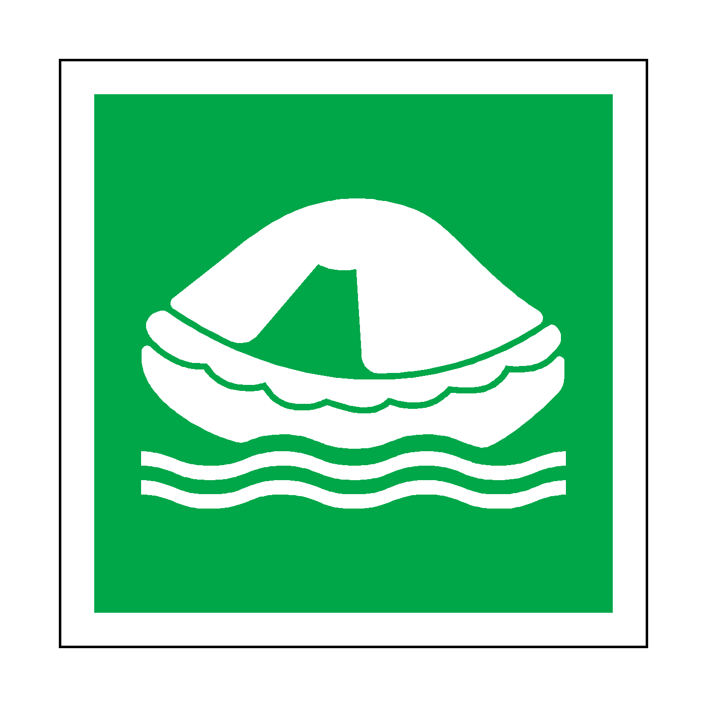 Life Raft Symbol Sign SafetyLabel.co.uk