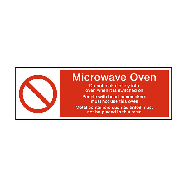 Microwave Oven Prohibition Sign | Safety-Label.co.uk