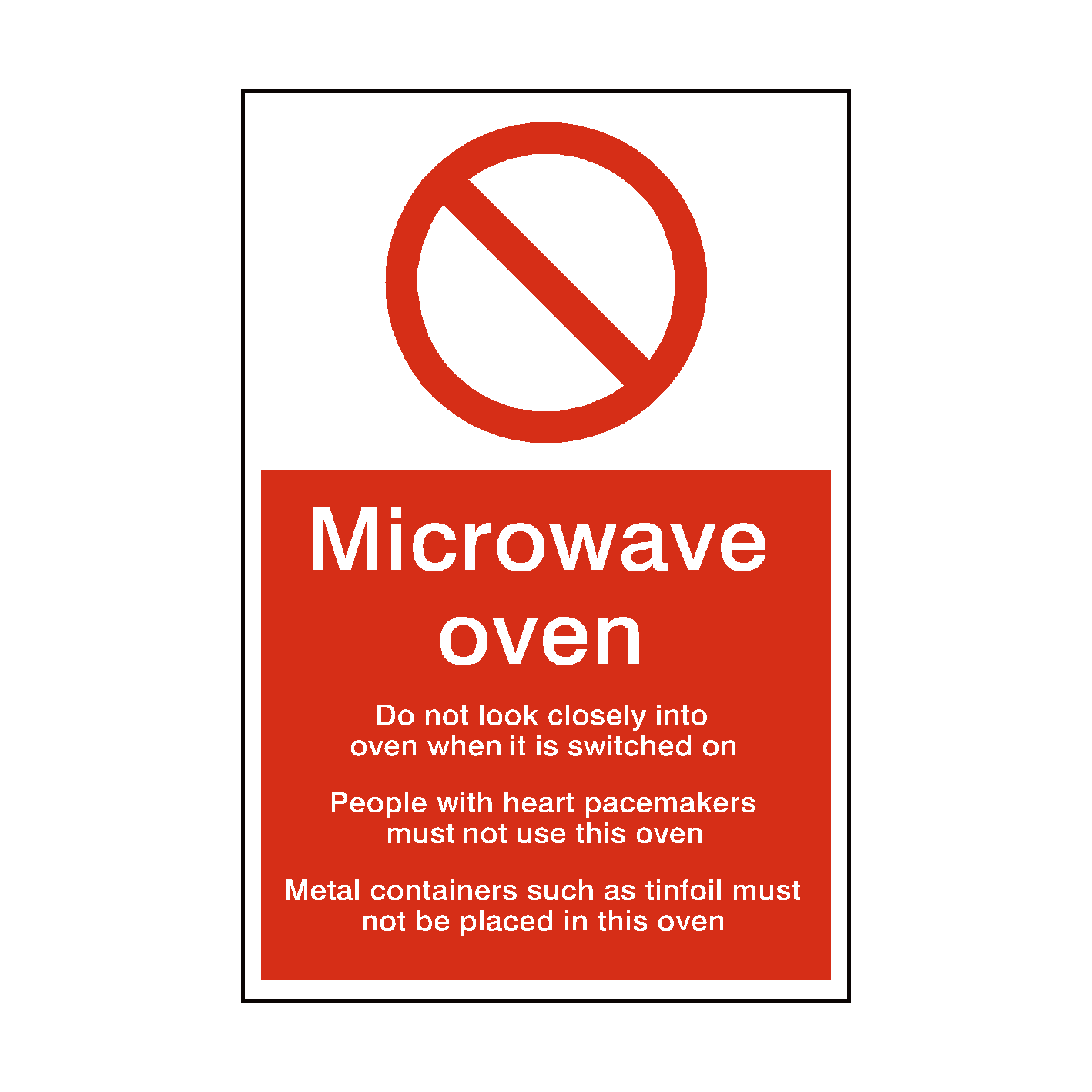 Microwave Oven Safety Sign | Safety-Label.co.uk
