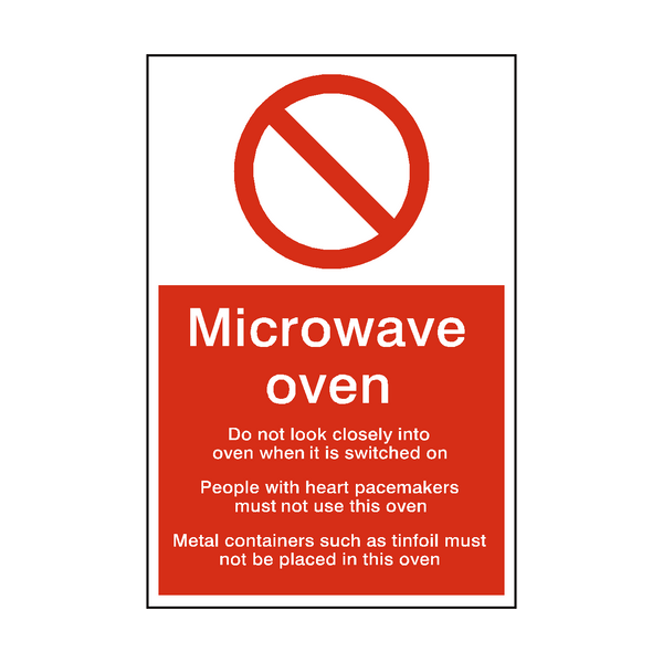 Microwave Oven Safety Sign | Safety-Label.co.uk
