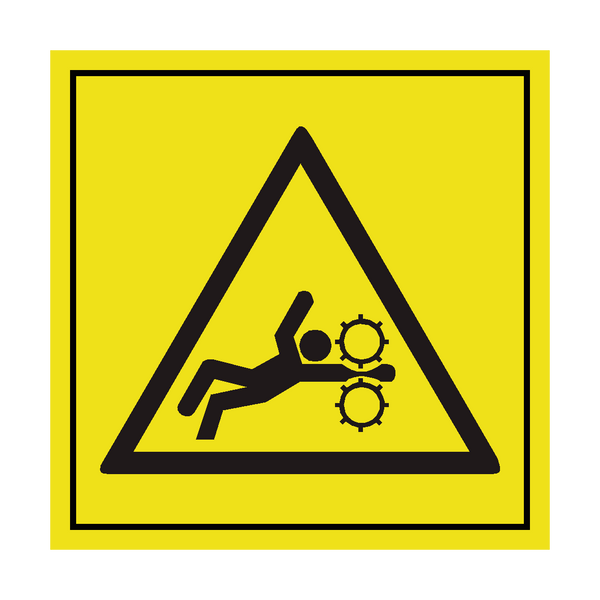 Moving Parts Crush Hazard ISO Label | Safety-Label.co.uk