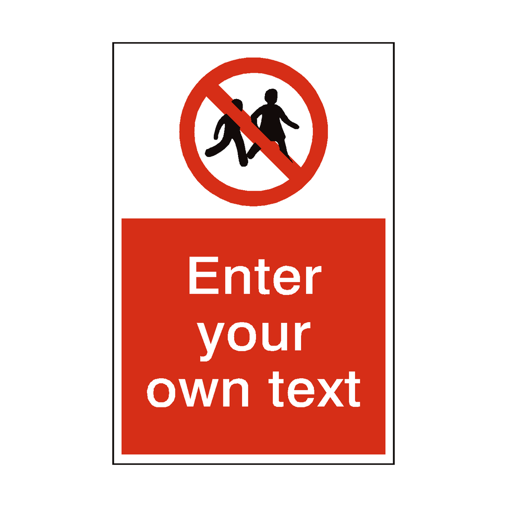 No Children Allowed Custom Prohibition Sticker | Safety-Label.co.uk