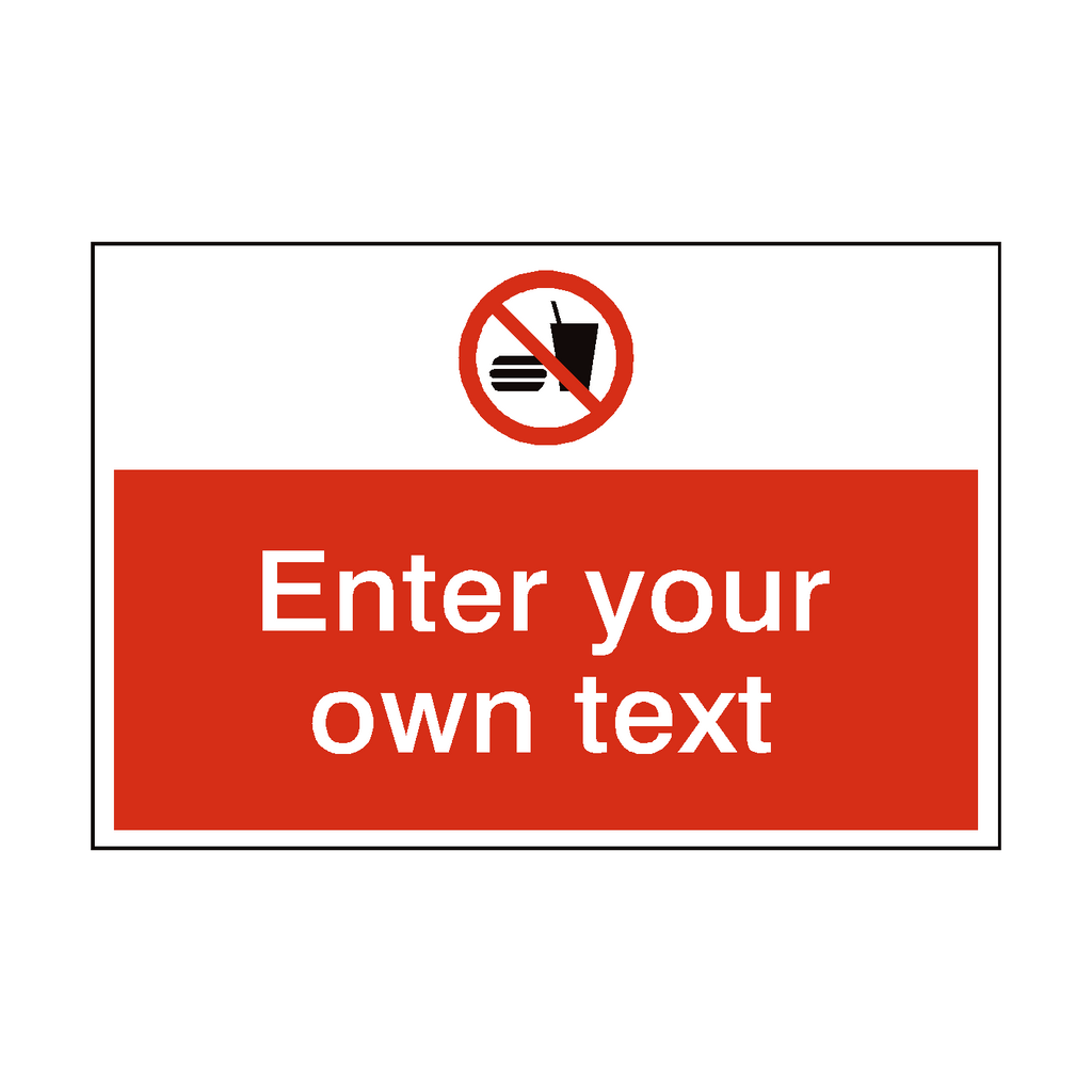 No Eating Or Drinking Custom Safety Sticker | Safety-Label.co.uk
