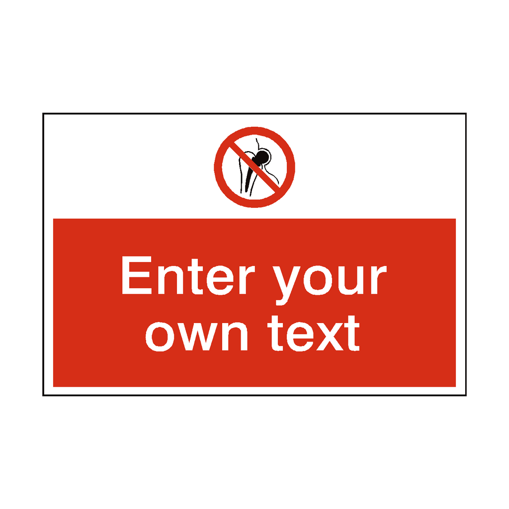 No Metal Implants Custom Safety Sticker | Safety-Label.co.uk