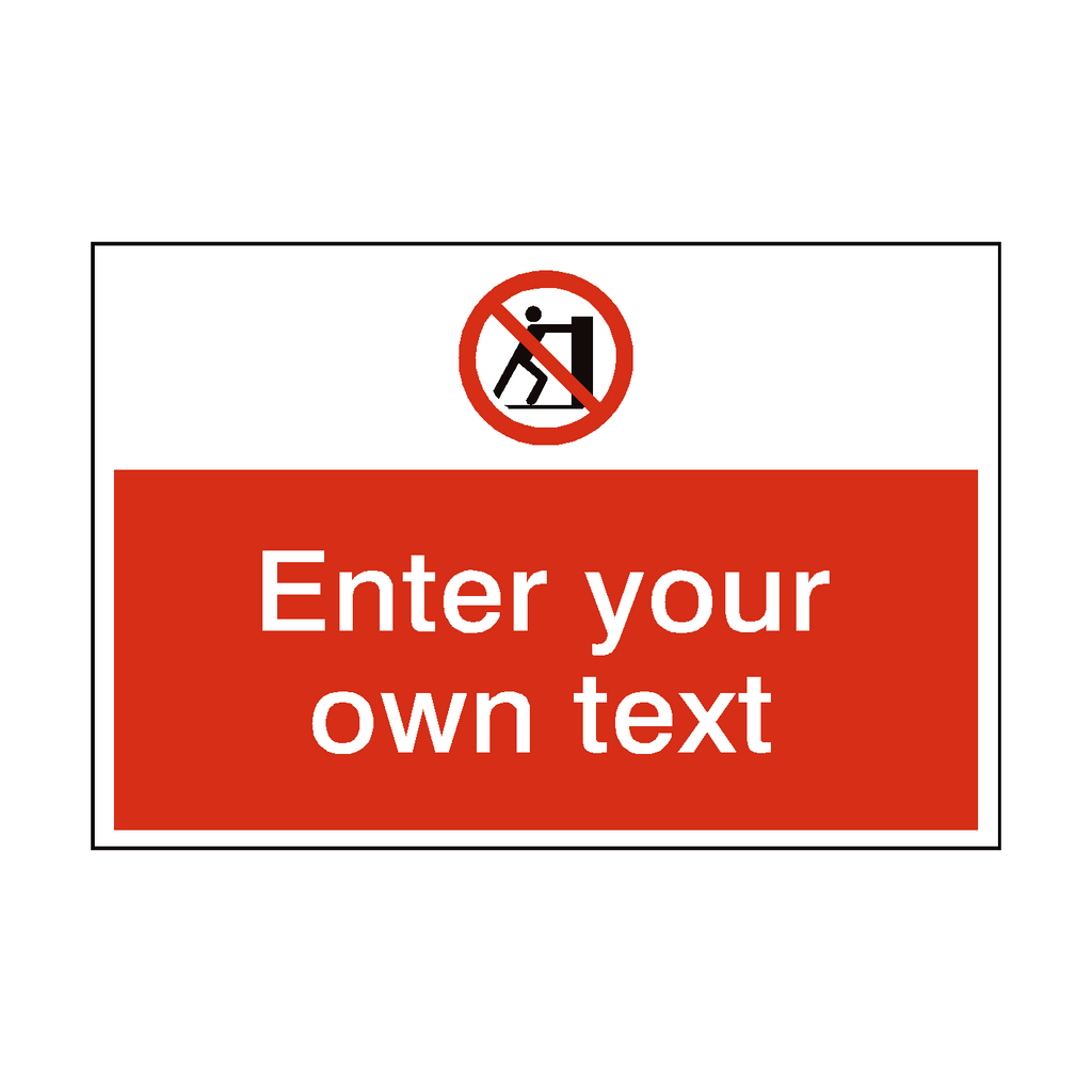 No Pushing Custom Safety Sticker | Safety-Label.co.uk