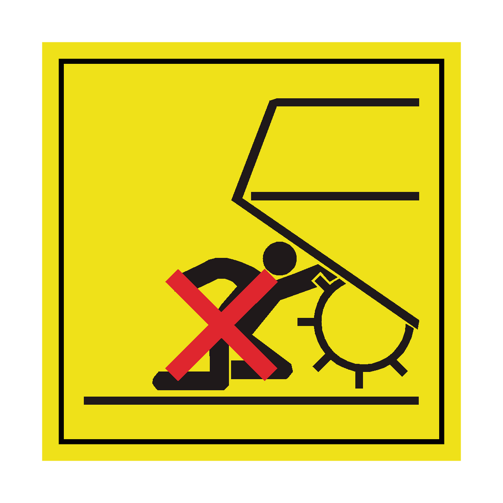 Never Reach Into Pick Up Area Label | Safety-Label.co.uk