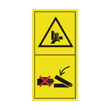 Never Reach Into The Crushing Danger Area As Long As Parts May Move Sticker | Safety-Label.co.uk