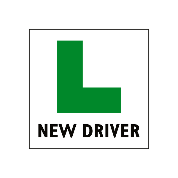 New Driver L Plate Sticker | Safety-Label.co.uk