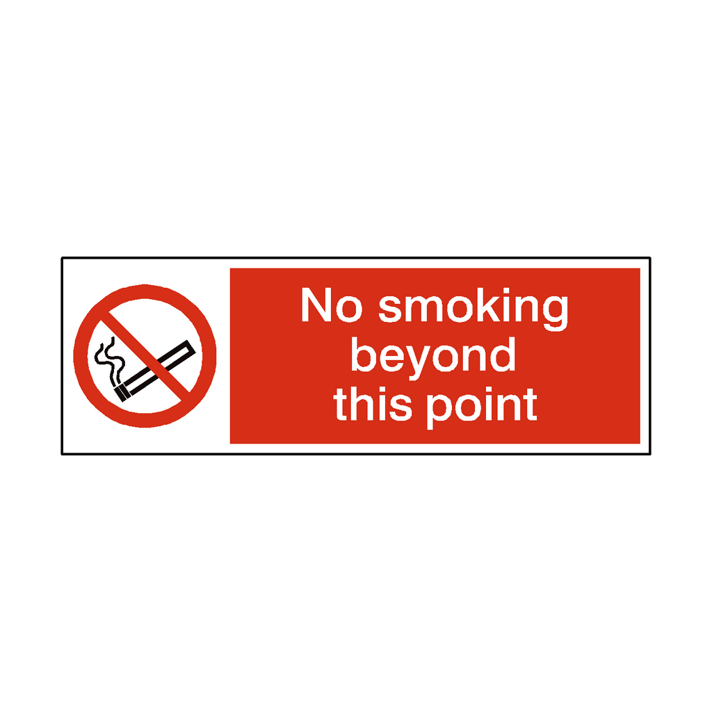 No Smoking Beyond This Point Landscape Sign | Safety-Label.co.uk