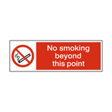 No Smoking Beyond This Point Landscape Sign | Safety-Label.co.uk